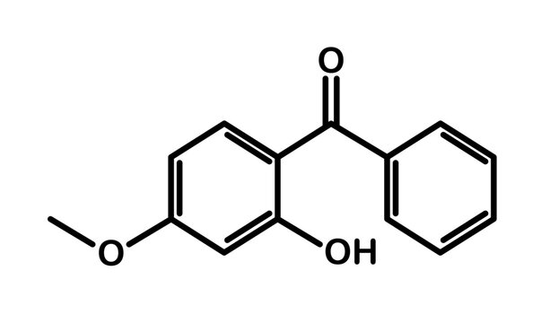 Chemical structure of oxybenzone