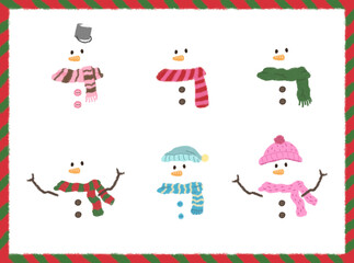 Winter snowman illustration drawing character