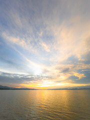 Scenic Sunset Sky Over the Lake