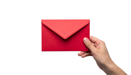 A hand holding a red envelope