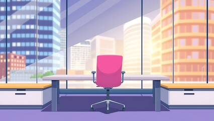 Pink office chair in modern workspace