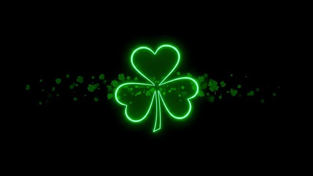 Neon Glowing Clover Animation