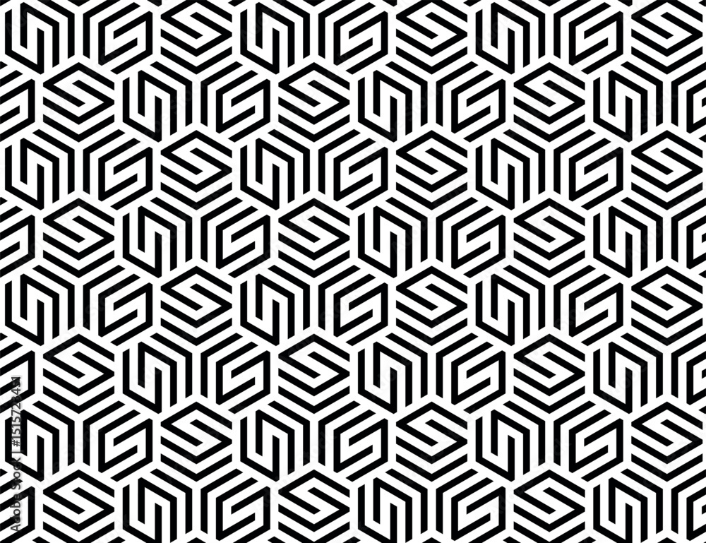 Poster abstract geometric pattern. a seamless vector background. white and black ornament. graphic modern p