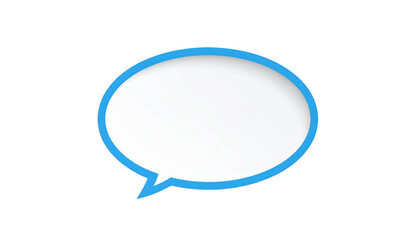 A minimalistic speech bubble icon with a blue outline