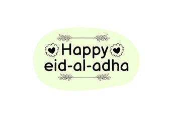 Happy Eid al adha typography islamic