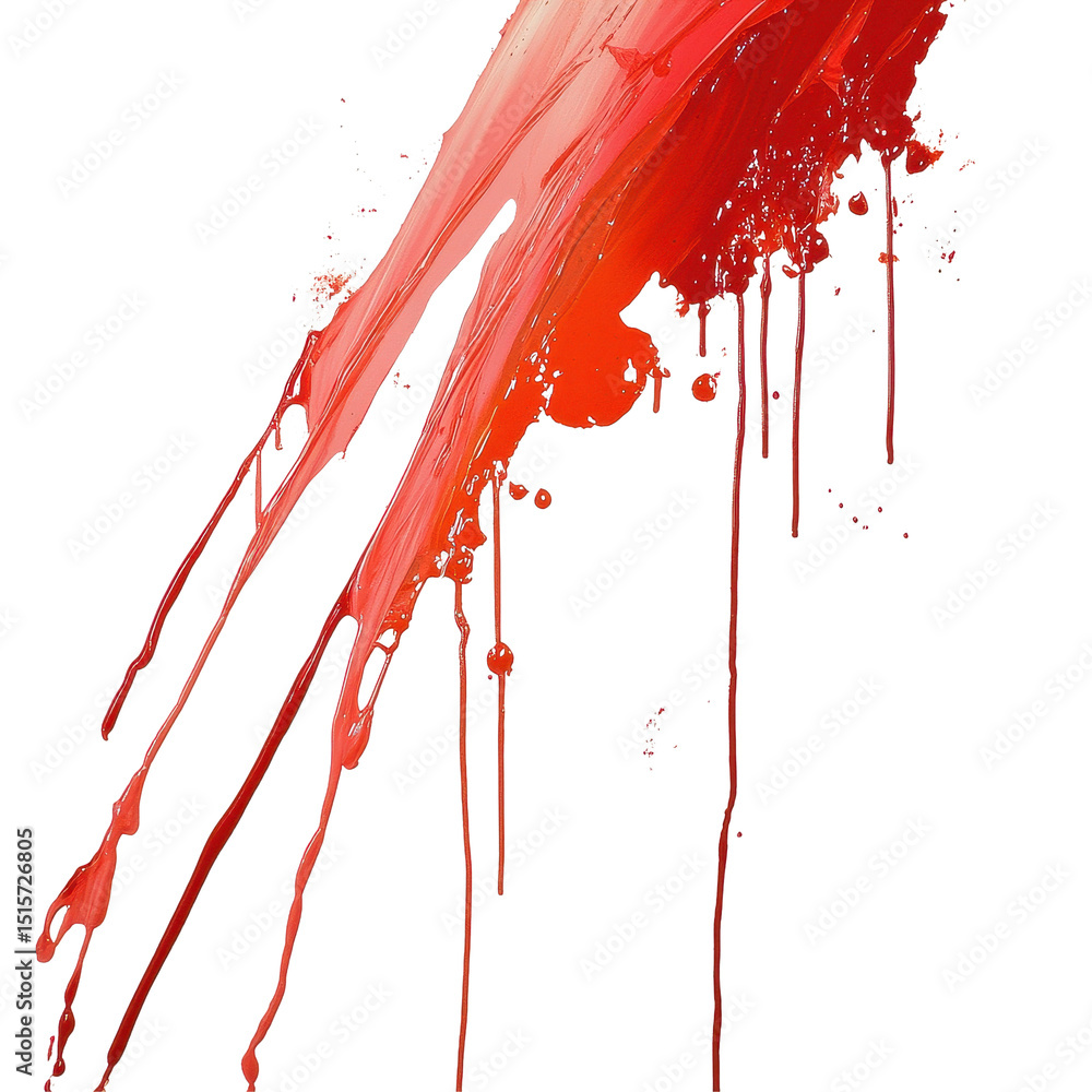 Aufkleber streaks and splashes of red paint creating an abstract visual impact on a plain background, ketchup 