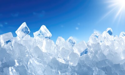 Obraz premium Sparkling Ice Crystals Under a Brilliant Blue Sky