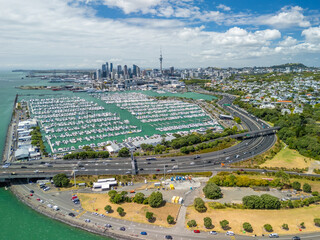 Aerial view of Auckland of New Zealand at daytime