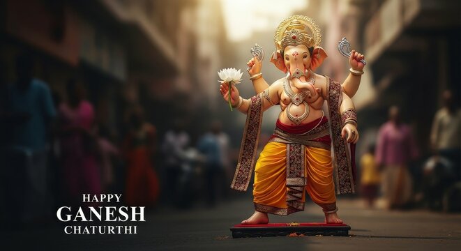 Happy ganesh chaturthi ganesha hinduism festival india celebration culture god