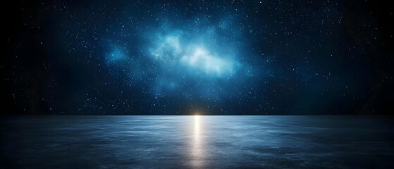 Dark Night Sky Over Concrete Horizon