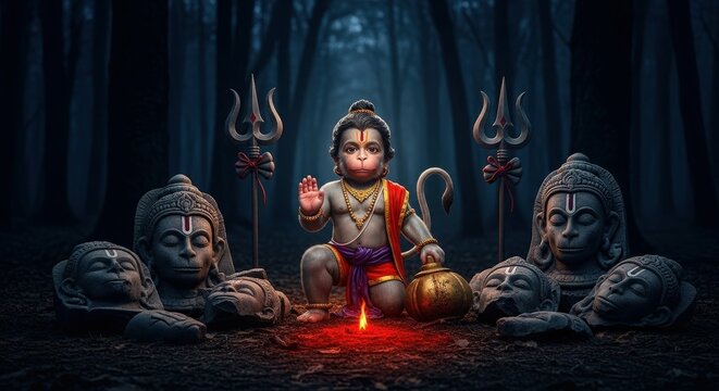 Hanuman hindu god devotion spiritual india mythology divine deity worship faith