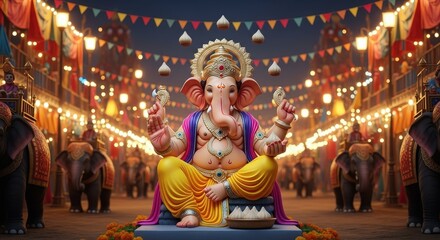 Ganesh chaturthi festival celebration hindu god elephant india festive culture