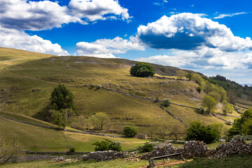 Fototapeta premium Expansive summer view across the rolling hills of Coverdale in the Yorkshire Dales National Park, England