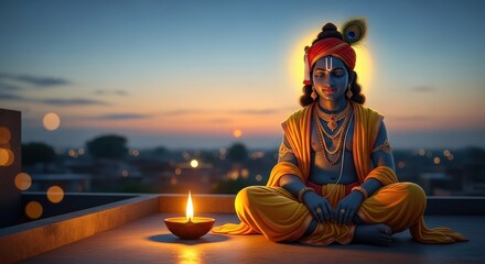 Krishna meditation yoga hinduism spiritual god deity peace divine serenity sky