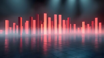 Fototapeta premium Abstract 3d rendered financial graph visualizing growth and investment data on a dark background