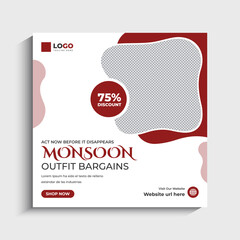 Monsoon Fashion Sale Promotion Social Media Instagram Post Template