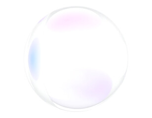 A translucent, iridescent soap bubble floating in the air