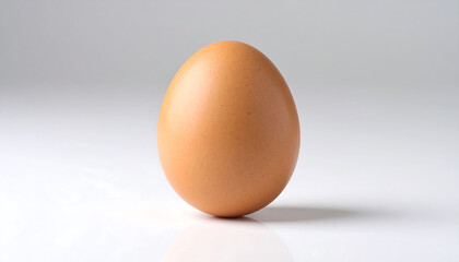 Fototapeta premium Single brown chicken egg with smooth matte shell
