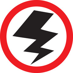 VoltAlert Symbol, ShockZone Icon, PowerHazard Mark, LightningWarn Design