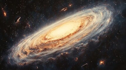 Fototapeta premium Cosmic Swirl: A Breathtaking View of a Spiral Galaxy