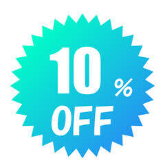 10%OFF セール値下げアイコン 青色