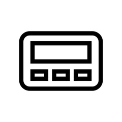 Pager icon in black color and outline style