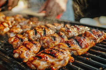 Korean Wings - Spicy Barbecue Chicken Wings Cooked with Asian Style Sauce and Grilled to Perfection