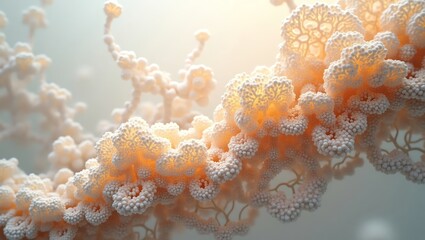 Intricate White and Peach Abstract Formations with Soft Lighting Texture