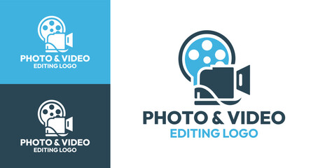 Elegant Photo & Video Editing Logo for Media and Photography Businesses