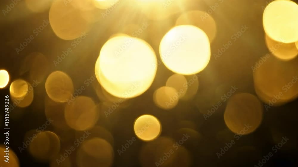 Poster golden bokeh lights beautiful display of soft, warm glow creating magical atmosphere for festive cel