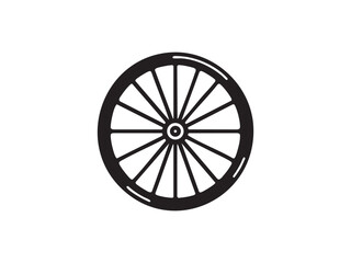 Obraz premium Minimalist Bicycle Tire Vector – Cycling, Fitness, and Motion Concept.