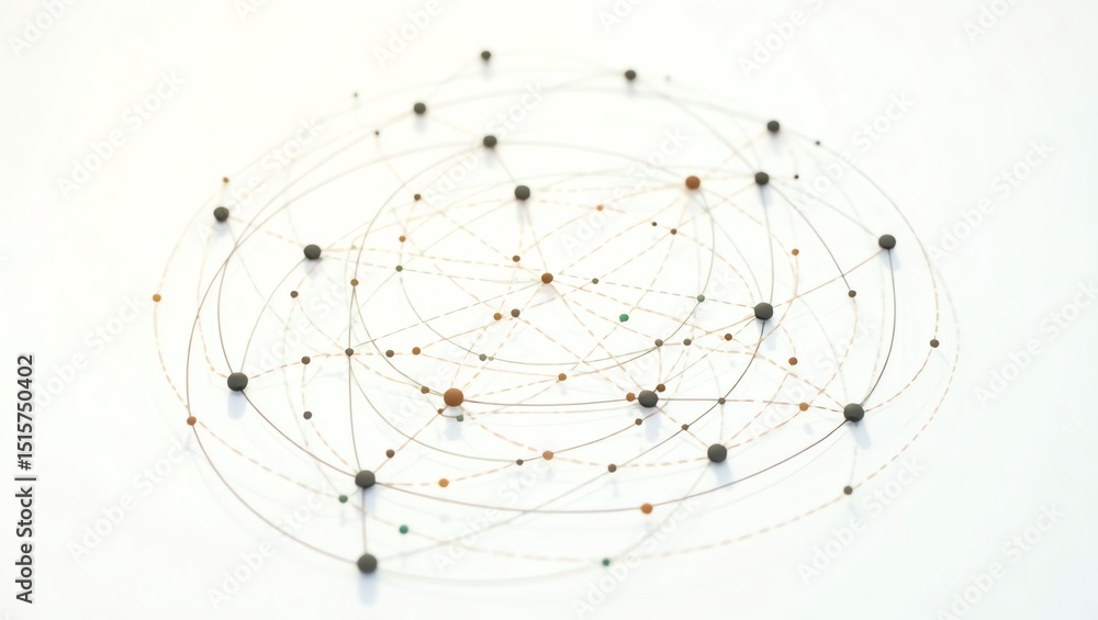 Poster abstract network of dots and lines representing connection and communication