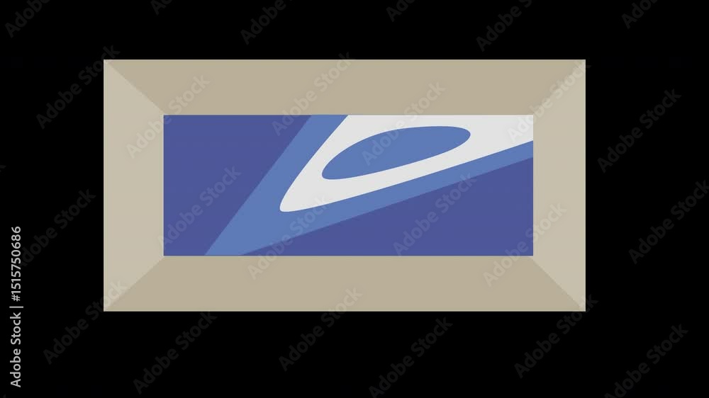 Aufkleber animated abstraction within a rectangular frame: a modern artistic display on a transparent backgrou