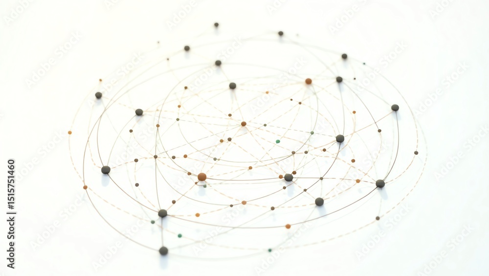Aufkleber connected dots with lines network representation on white background abstract