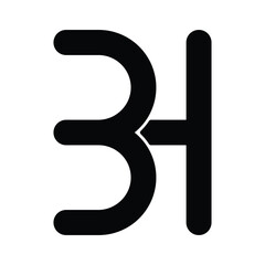 simple BH letter logo