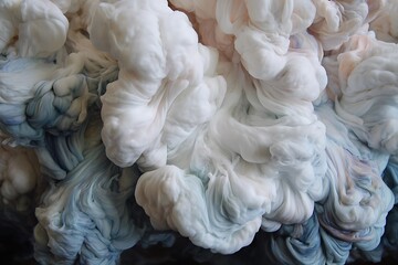 Abstract ethereal billowing clouds of pigment