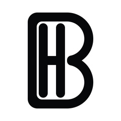 simple BH letter logo