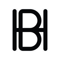 simple BH letter logo