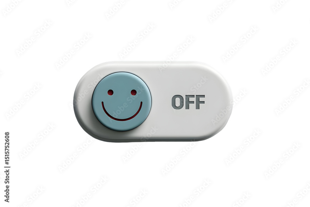 Aufkleber an innovative toggle switch with a smiling face, symbolizing user-friendly designs. ideal for techno