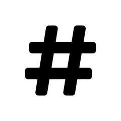 Fototapeta premium Hashtag symbol centered icon for social media tagging and trends