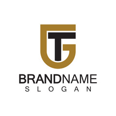 Alphabet Letters  GT or TG logo design template