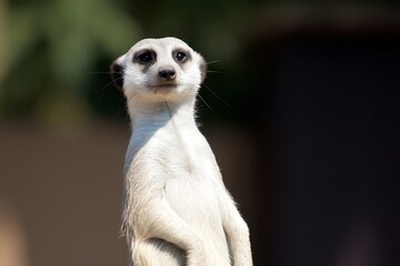 Meerkat standing alert and watchful pose