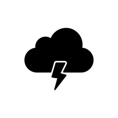 Lightning Bolt with Cloud Icon Representing Storm and Weather