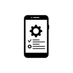 Mobile Phone Icon With Settings Gear For Device Configuration