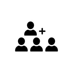 User add icon with group symbol representing new member addition