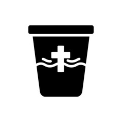 Obraz premium Cup Icon with Cross Mark and Ripple Effect