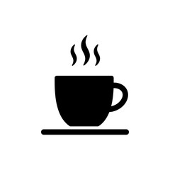 Cup on Flat Surface with Steam Rising Up