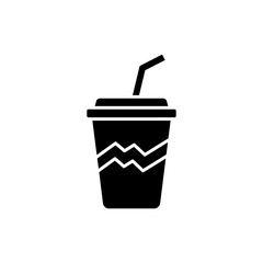 Cup with Straw and Zigzag Liquid Design for Refreshing Drinks