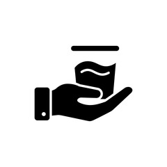 Hand Holding Cup with Liquid Ripple Effect