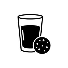 Milk Glass with Cookie on the Side